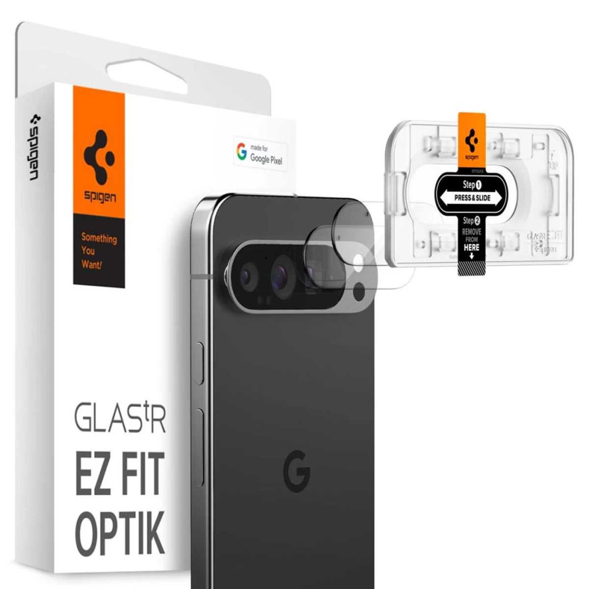 Spigen Optik.tr Ez Fit Kameros Grūdintas Stiklas, Skirtas google Pixel 9 Pro Xl (2 Vnt.)