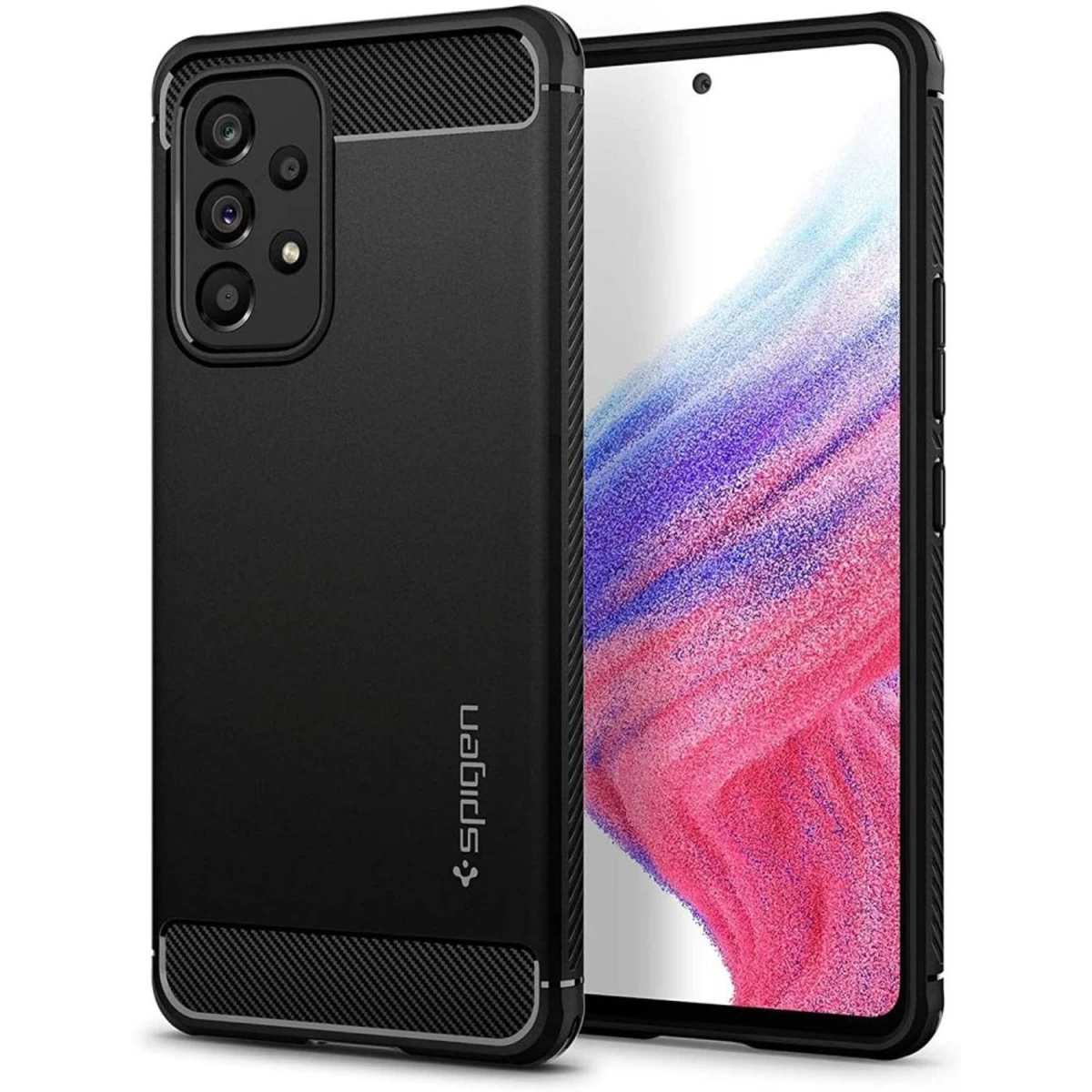 spigen Rugged Armor Dėklas, Skirtas samsung Galaxy A53 5g - Matinės Juodos Spalvos