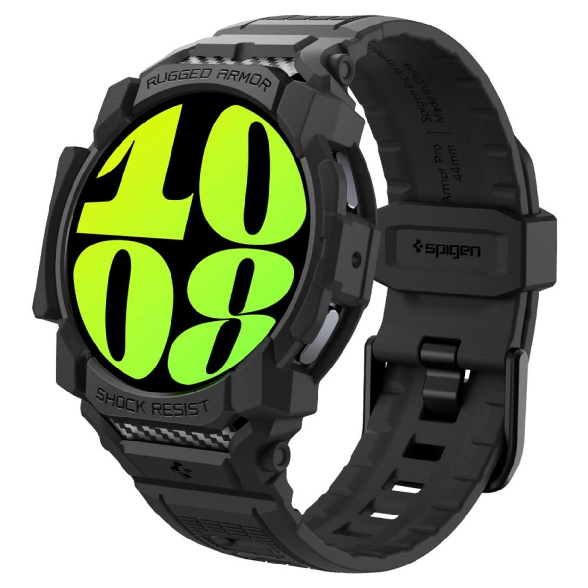 spigen Rugged Armor Pro Dirželio Dėklas, Skirtas samsung Galaxy Watch 7 (44 Mm) - Juodas