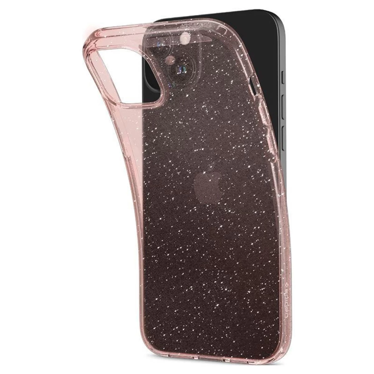 spigen Skystųjų Kristalų Blizgučių Dėklas iphone 15 Plus - Rožinis Permatomas