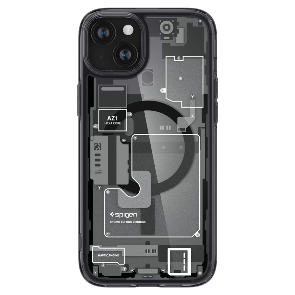 spigen Ultra Hybrid Mag Dėklas Su magsafe, Skirtas iphone 15 Plus - Tamsiai Pilkas (zero One Dizainas) spigen Ultra Hybrid Mag Dėklas Su magsafe, Skirtas iphone 15 Plus - Tamsiai Pilkas (zero One Dizainas)