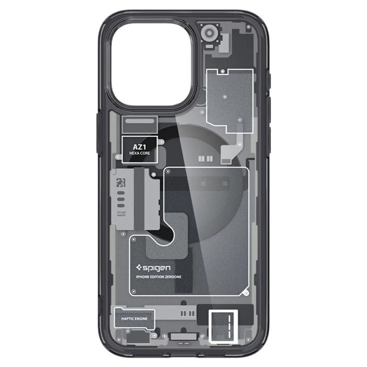 spigen Ultra Hybrid Mag Dėklas Su magsafe, Skirtas iphone 15 Pro - Tamsiai Pilkas (zero One Dizainas) spigen Ultra Hybrid Mag Dėklas Su magsafe, Skirtas iphone 15 Pro - Tamsiai Pilkas (zero One Dizainas)