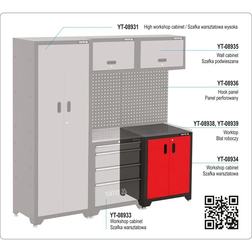 Spintelė dirbtuvėms YATO YT-08934 | 660x457x863mm