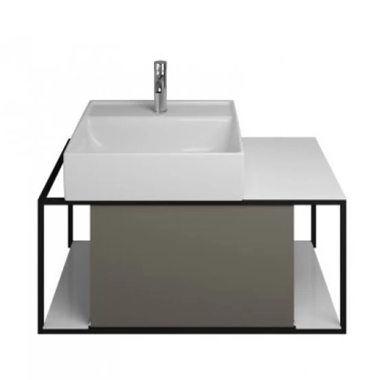 Spintelė su praustuvu Burgbad Junit 90 cm, grey high gloss
