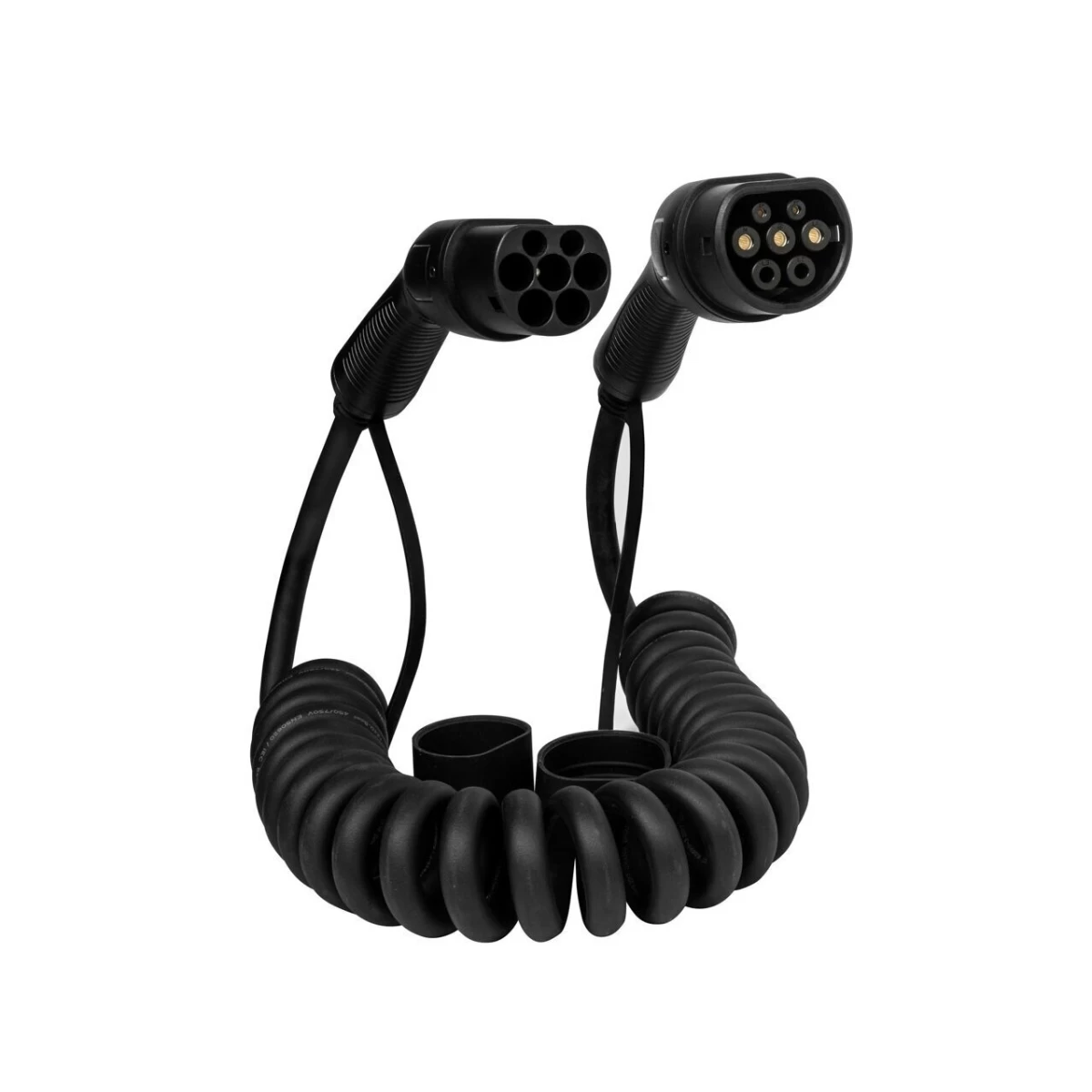 Spiralinis elektromobilio įkrovimo laidas Type 2 - Type 2 - (16A, 3 Fazės, 11KW)