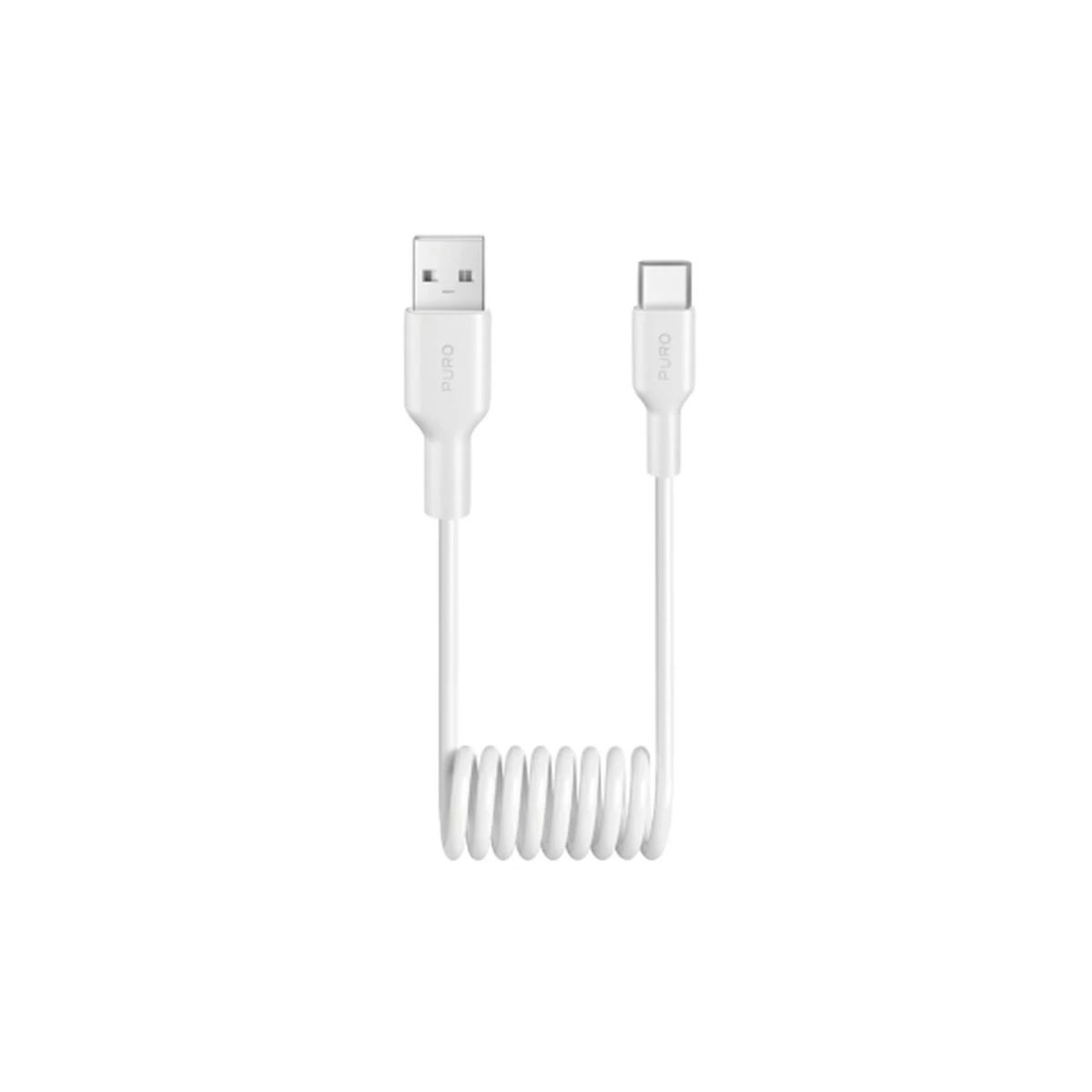 Spiralinis Kabelis Usb-a - Usb-c 10w 1 M - Baltas