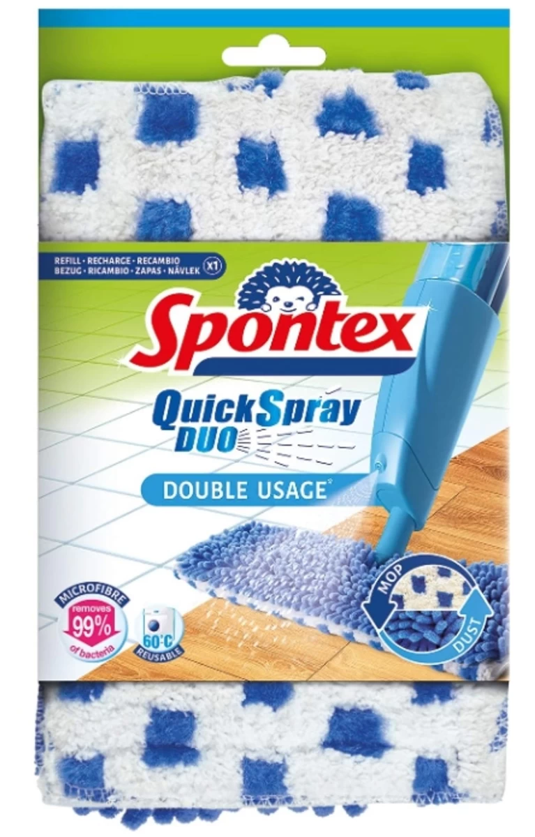 spontex Quick Spray Duo Mikropluošto šluostės Papildymas, 2 Vnt.