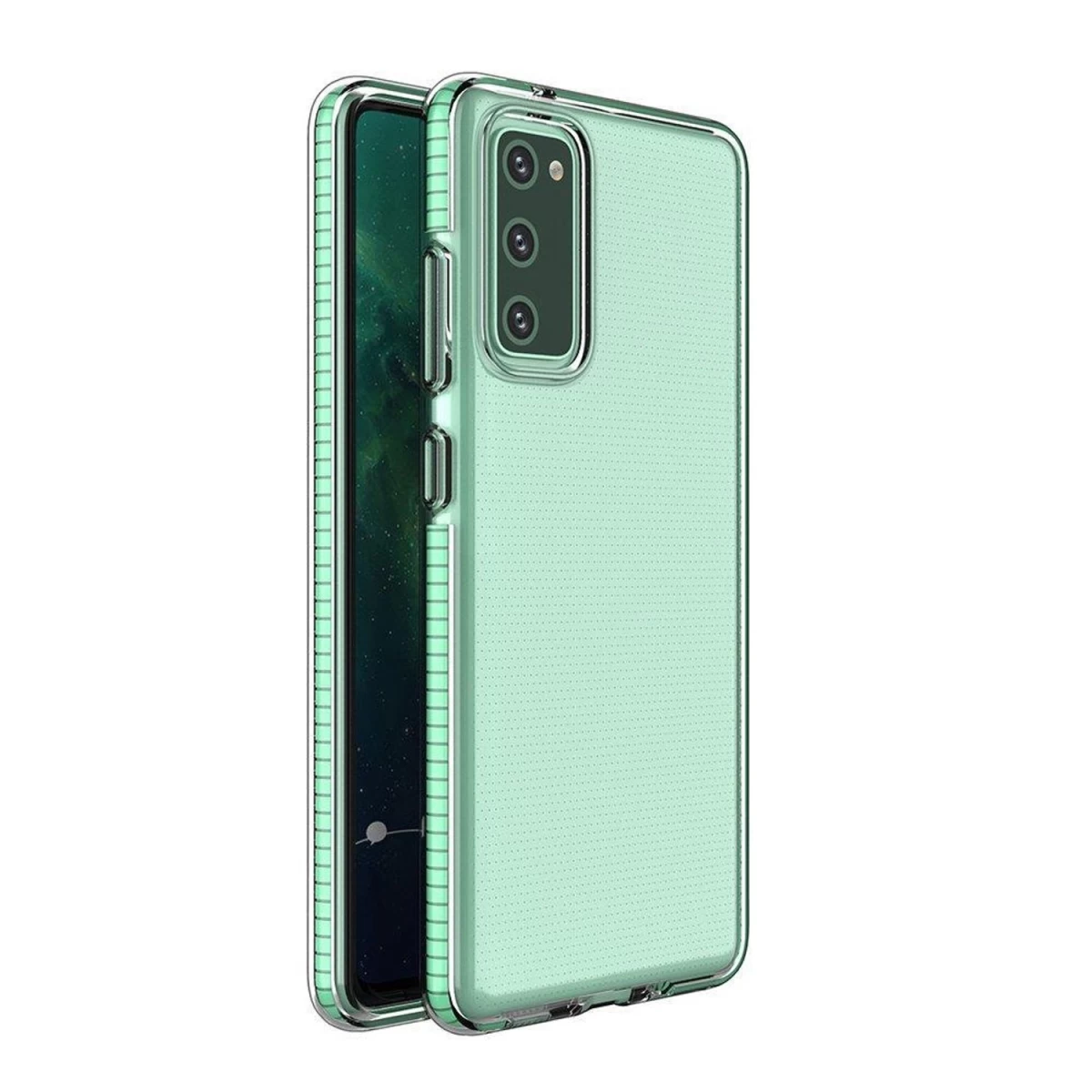 spring Case Gelinis Dėklas Su Spalvotu Rėmeliu, Skirtas samsung Galaxy A72 4g, Mėtų Spalvos