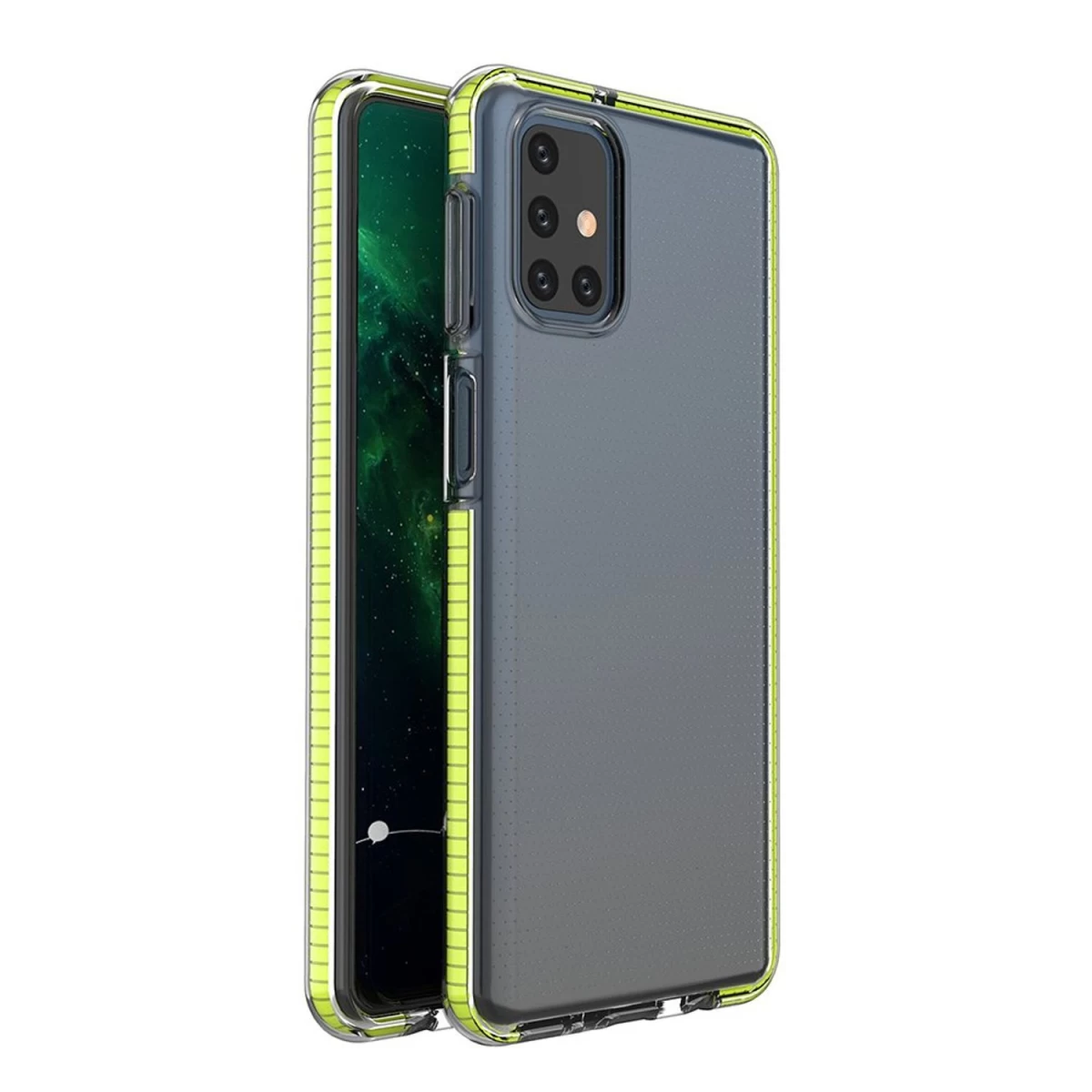 spring Case Gelinis Dėklas Su Spalvotu Rėmeliu, Skirtas samsung Galaxy M51, Geltonas