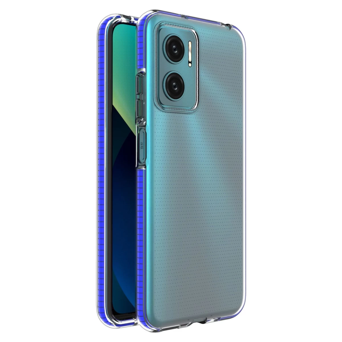 Spring Case Gelinis Dėklas Su Spalvotu Rėmeliu, Skirtas Xiaomi Redmi 10, Tamsiai Mėlynas