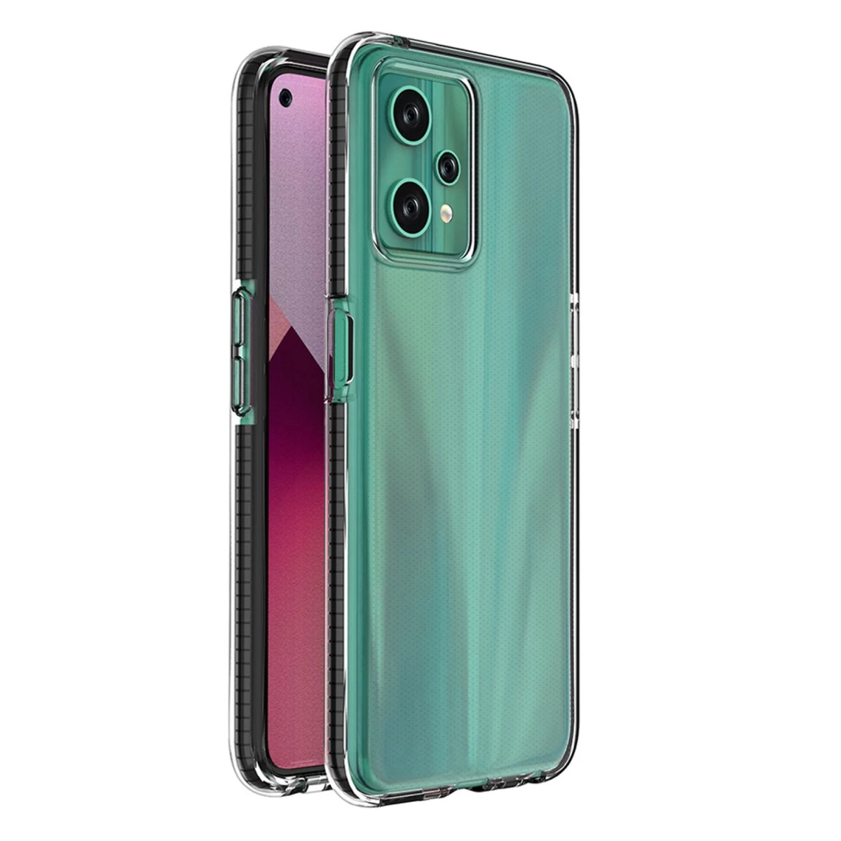 Spring Case Realme 9 Pro Silikoninis Dėklas Su Juodu Rėmelio Dangteliu