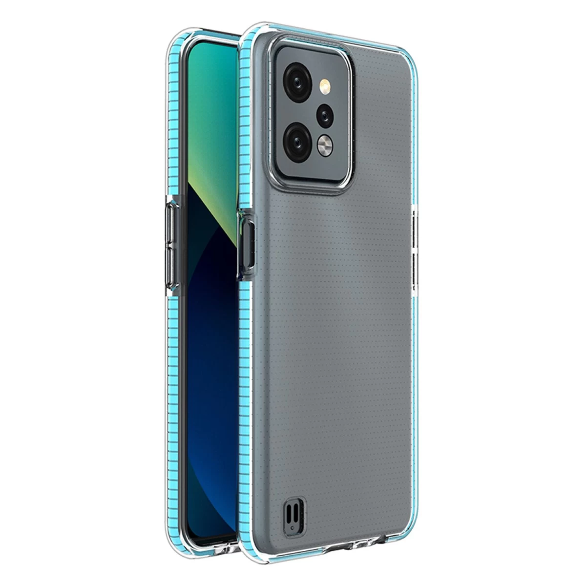 Spring Case Silikoninis Dangtelis Su šviesiai Mėlynu Rėmeliu, Skirtas Realme C31