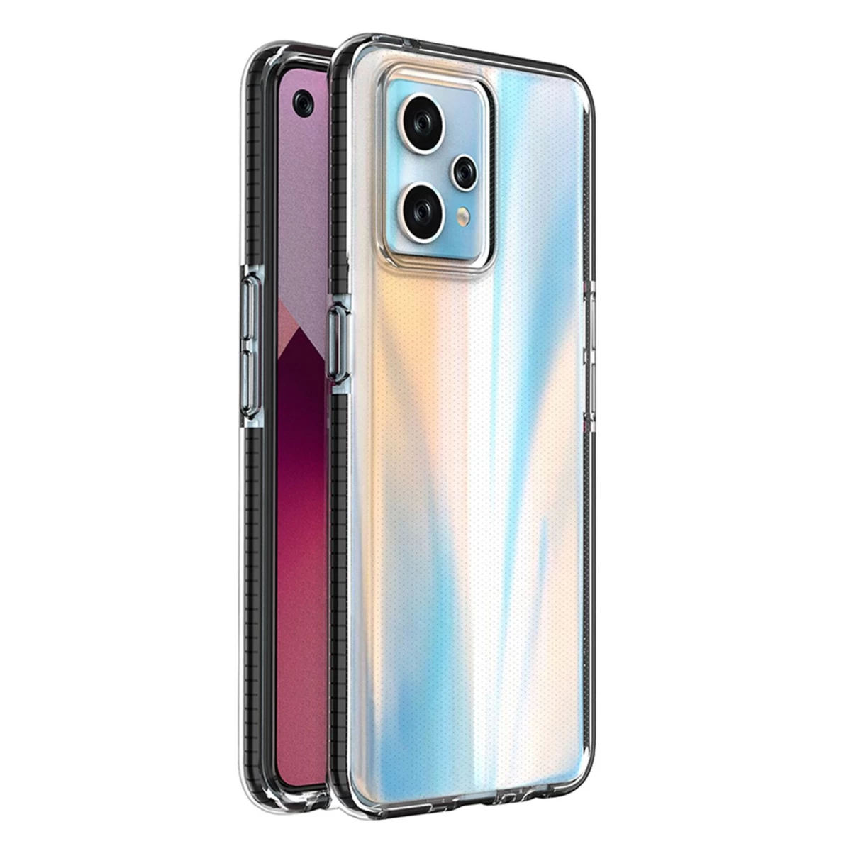 Spyruoklinis Dėklas Realme 9 Pro+ / Realme 9 Silikoninis Dėklas Su Rėmeliu Juodas