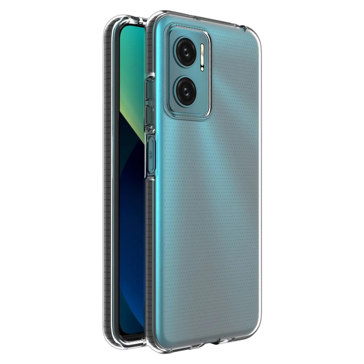 Spyruoklinis Gelinis Dėklas Su Spalvotu Rėmeliu, Skirtas Xiaomi Redmi 10 Black