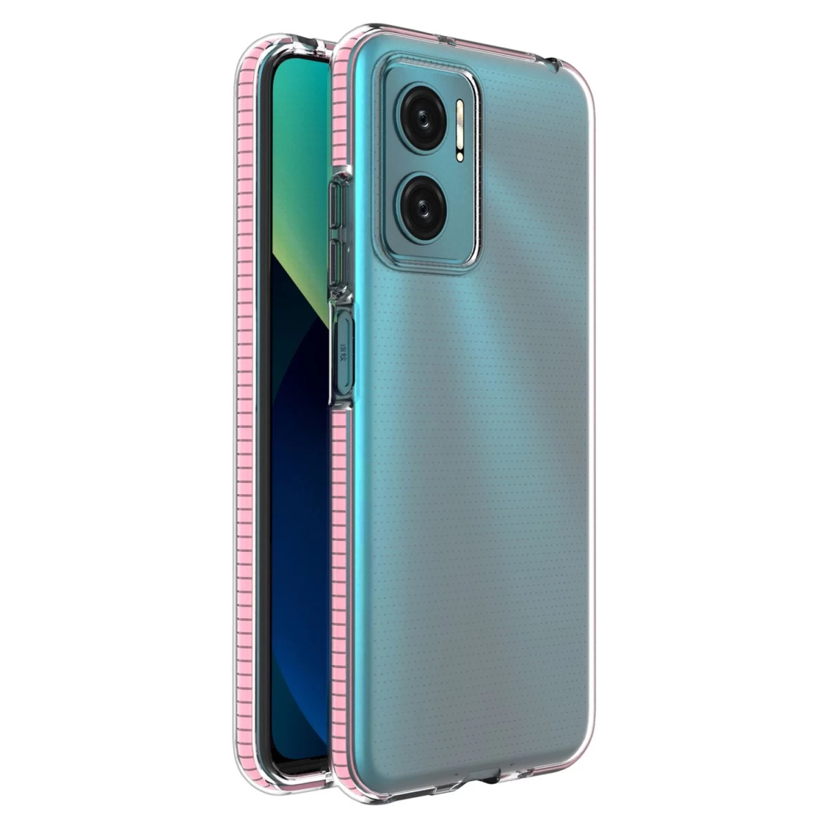 Spyruoklinis Gelinis Dėklas Su Spalvotu Rėmeliu, Skirtas Xiaomi Redmi 10, šviesiai Rožinės Spalvos Spyruoklinis Gelinis Dėklas Su Spalvotu Rėmeliu, Skirtas Xiaomi Redmi 10, šviesiai Rožinės Spalvos