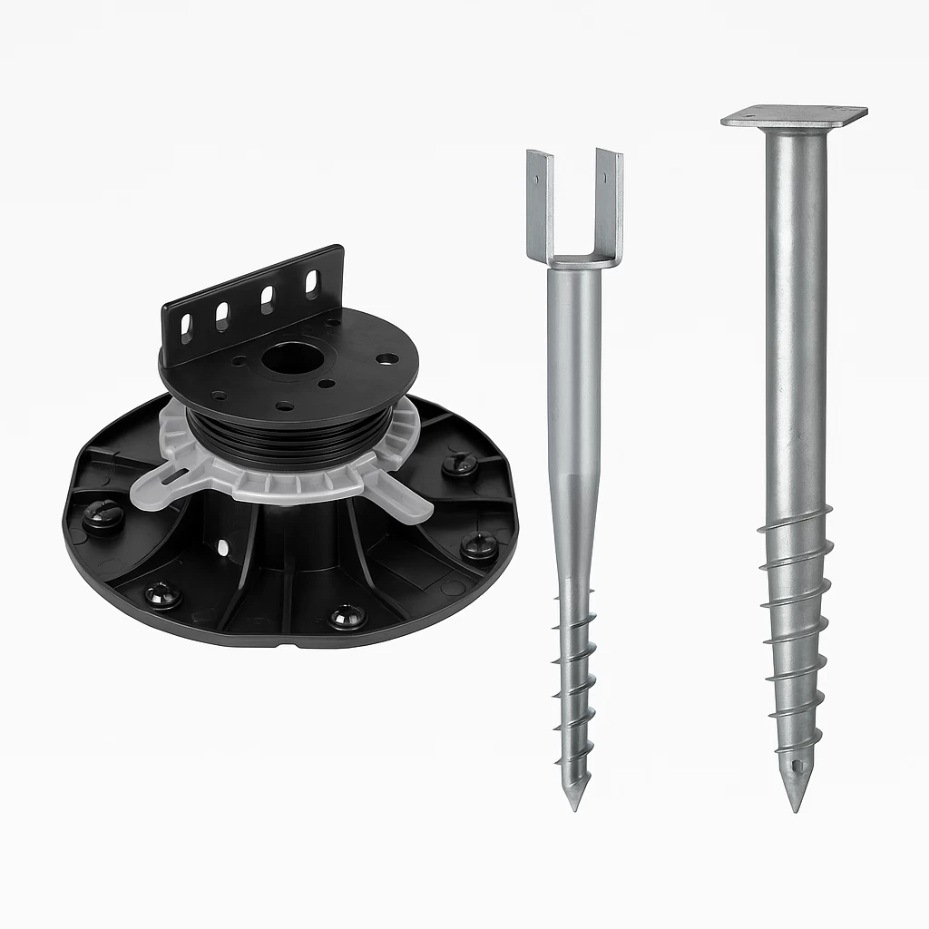 Sraigtiniai poliai ir pjedestalai - patikimas terasos pagrindas be betonavimo