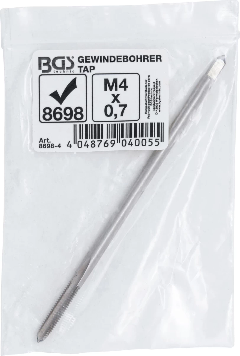 Sriegiklis M4 x 0.7 x 100 mm iš rinkinio BGS 8698 (8698-4)