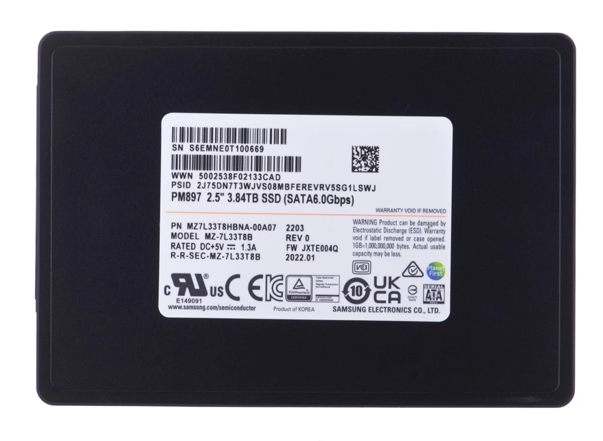 SSD Samsung PM897 3.84TB SATA 2.5 MZ7L33T8HBNA-00A07 (DWPD 3)