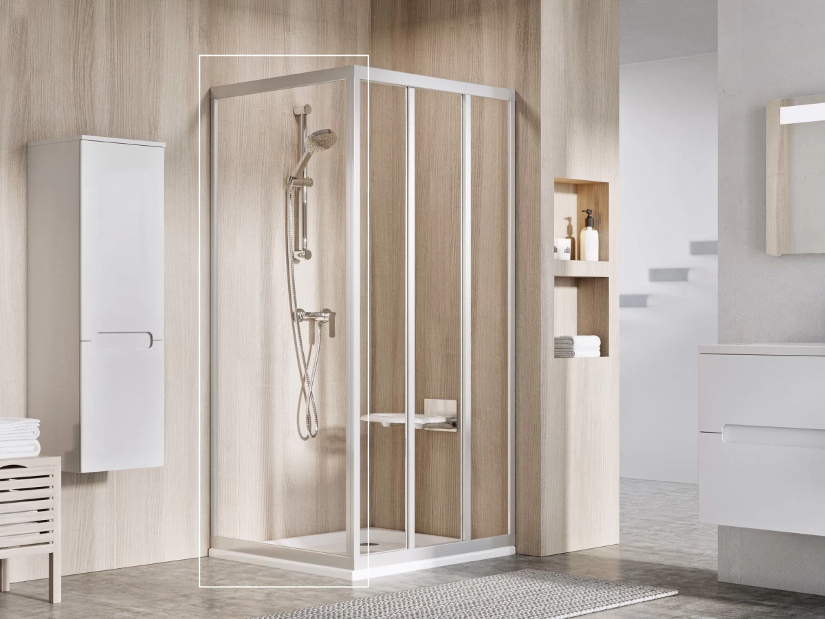 Stacionari sienelė Ravak Supernova APSS 75 198, satinas+stiklas Transparent 94030UR2Z1