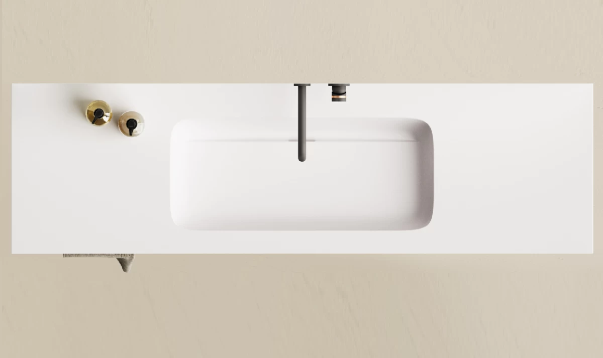 Stalviršis su praustuvu MTM QUADRO 1200x410 mm