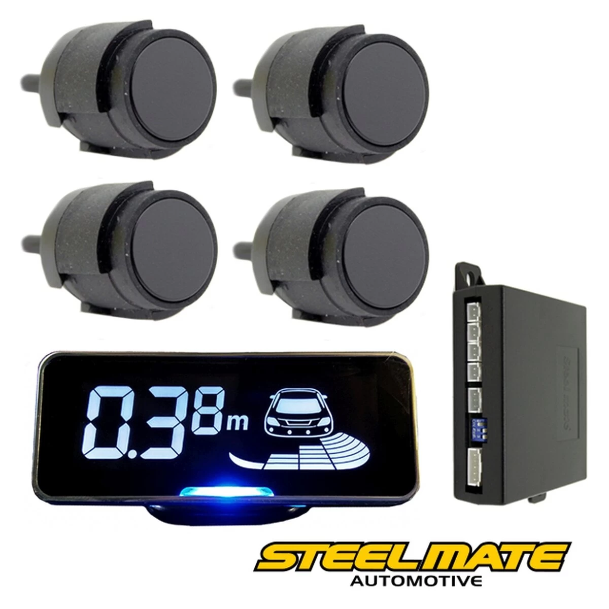 Steel Mate PTS410V4-F BTI parkavimo sistema priekiui Steel Mate PTS410V4-F BTI parkavimo sistema priekiui