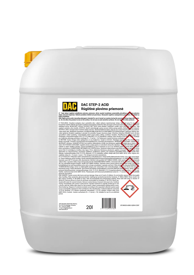 Rūgštinė nukalkinimo plovimo priemonėDAC STEP-2 ACID