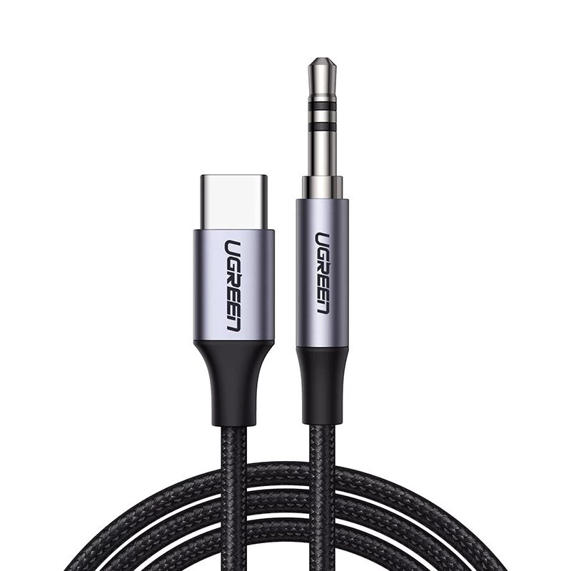 Stereofoninis Garso Kabelis Aux 3,5 Mm Mini Lizdas - Usb-c, Skirtas Planšetiniam Telefonui, 1 M, Juodas Stereofoninis Garso Kabelis Aux 3,5 Mm Mini Lizdas - Usb-c, Skirtas Planšetiniam Telefonui, 1 M, Juodas