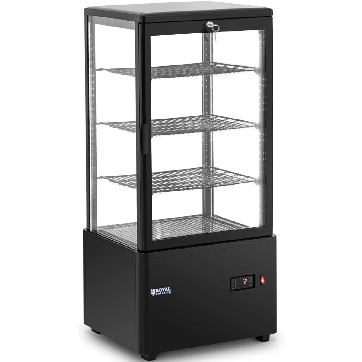 Stiklinė 4 Lygių šaldymo Vitrina 78 L - Juoda