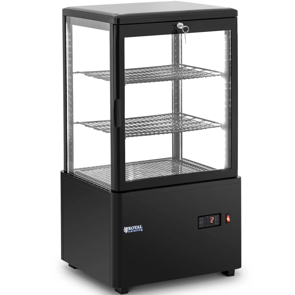 Stiklinė Trijų Lygių šaldymo Vitrina 58 L - Juoda