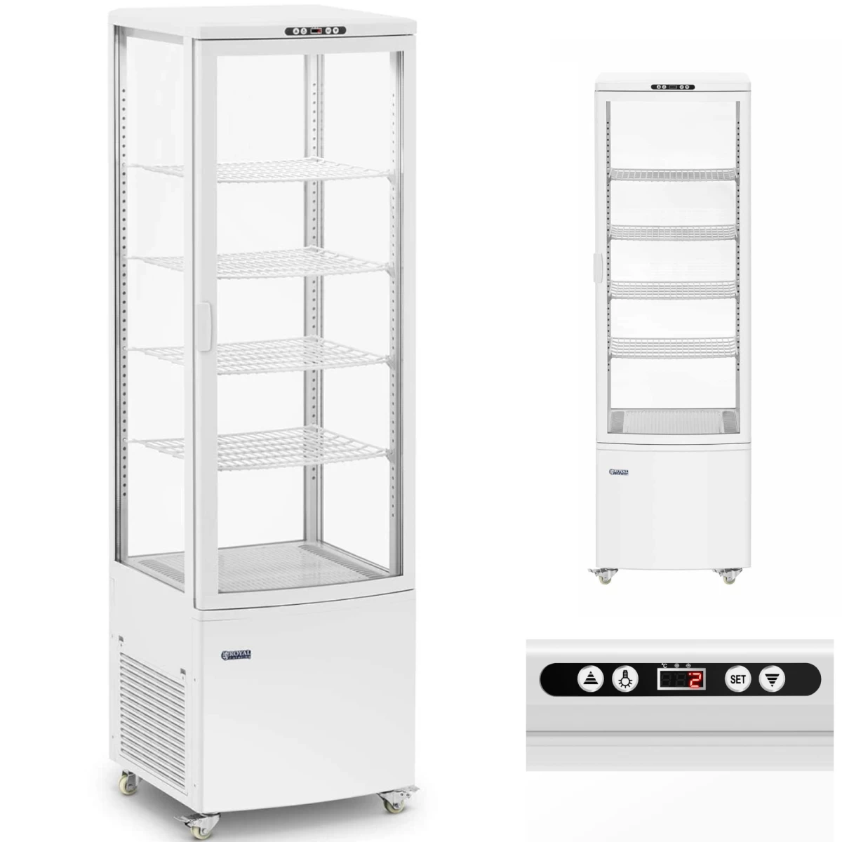 Stiklinė Vitrina Su 4 Lentynomis 238 L - Balta