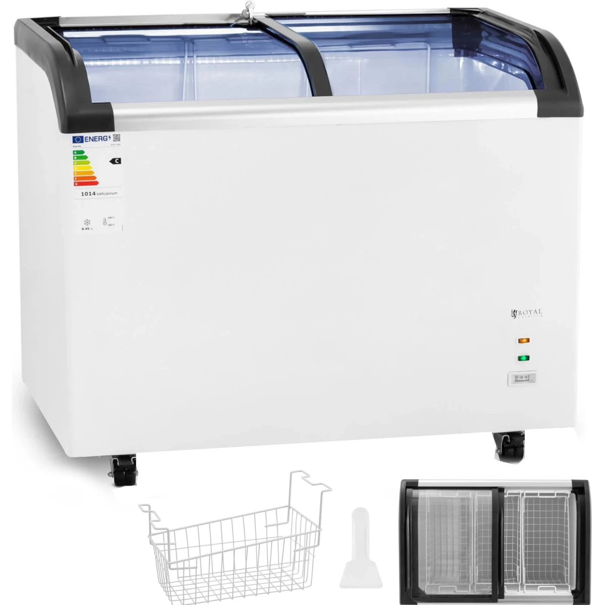 Stiklinis šaldiklis šaldytiems Maisto Produktams 273 L 198 W