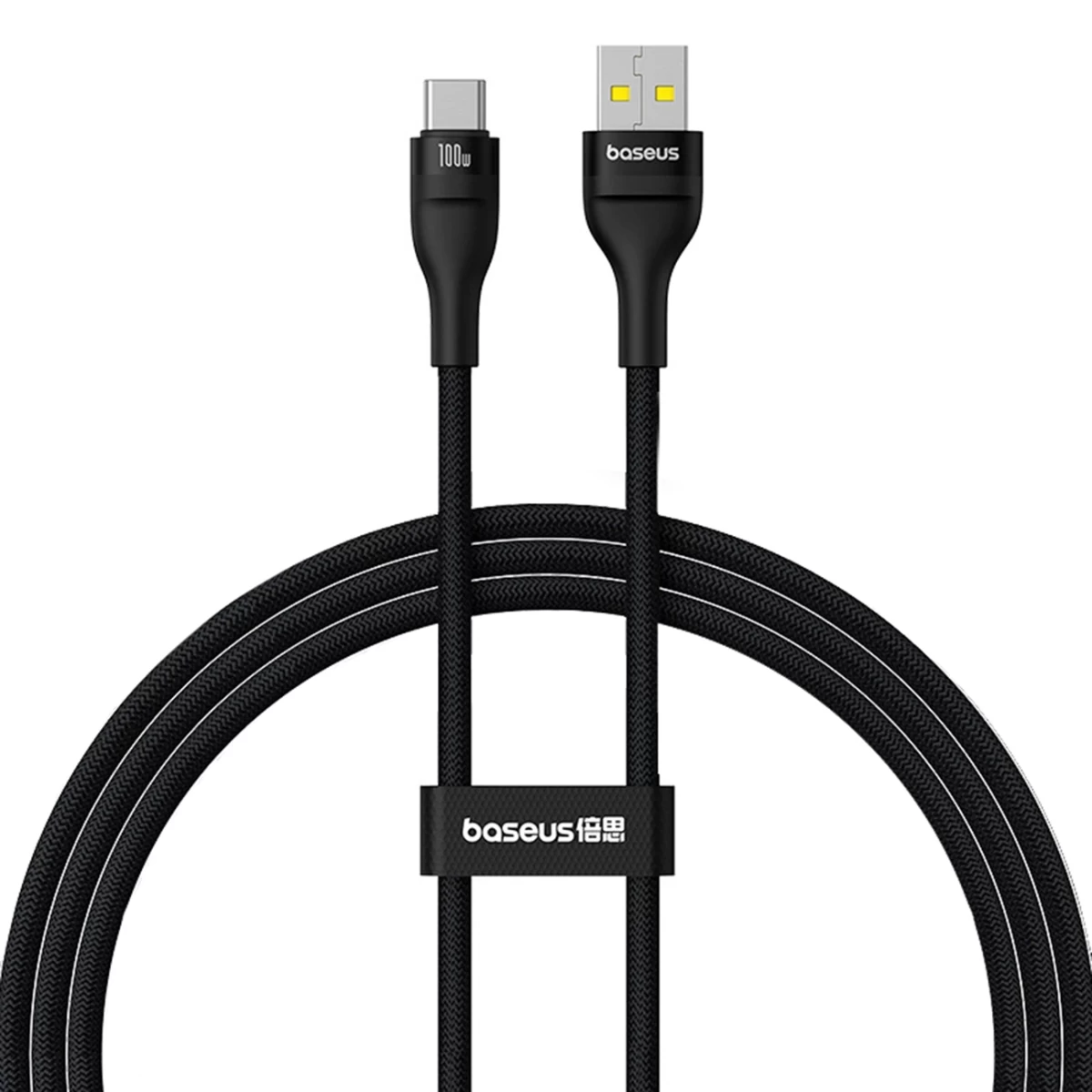 Stiprus Kabelis Flash 2 Usb-a - Usb-c 100w 1 M - Juodas