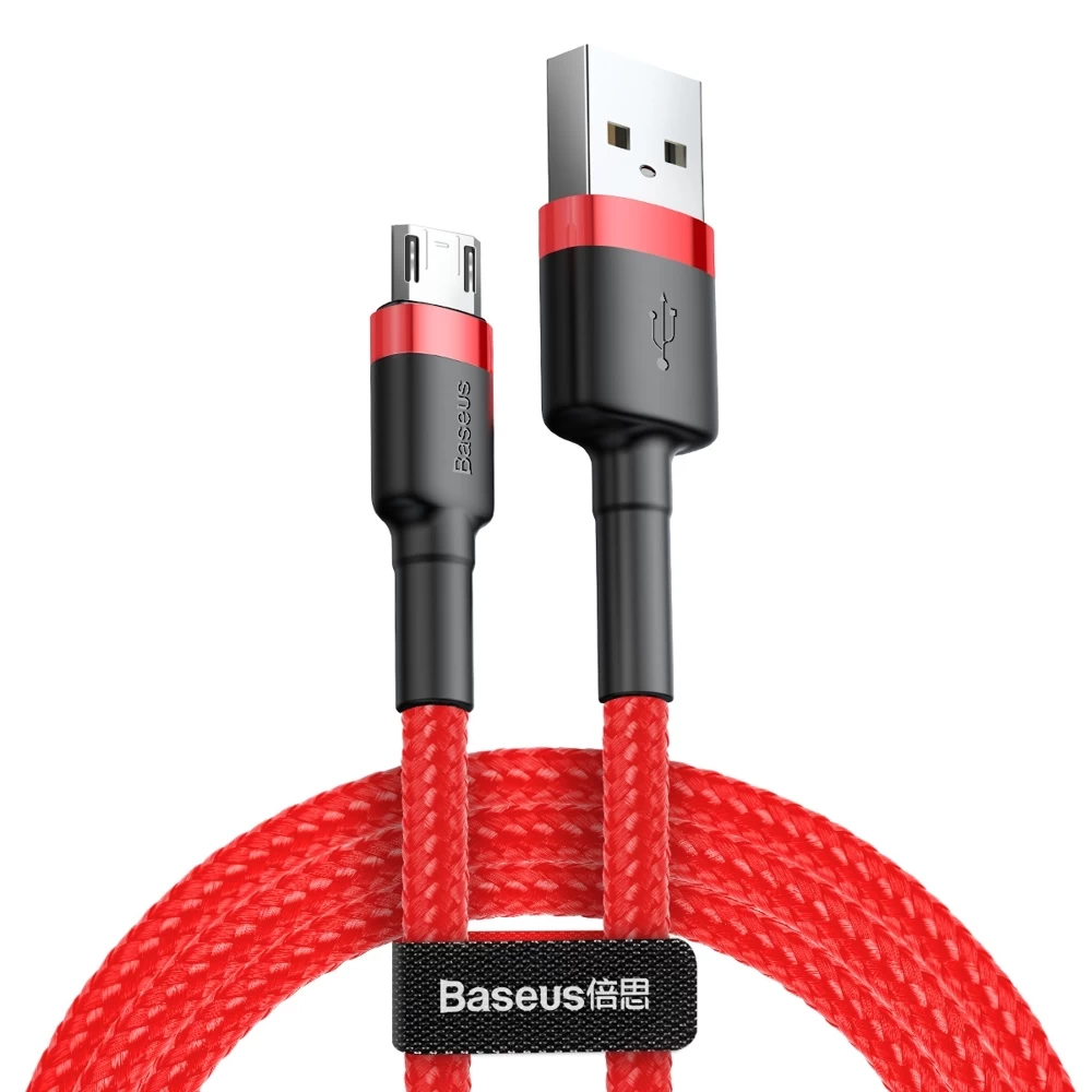 Stiprus Lankstus Kabelis Usb Microusb Qc3.0 2.4a 1m Raudonas