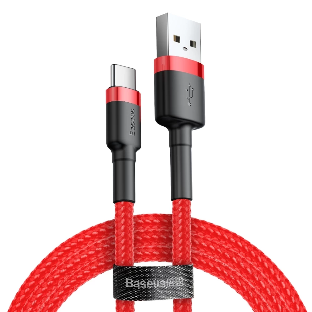 Stiprus Lankstus Usb-c Qc3.0 3a Usb Kabelis 0,5 M Raudonas