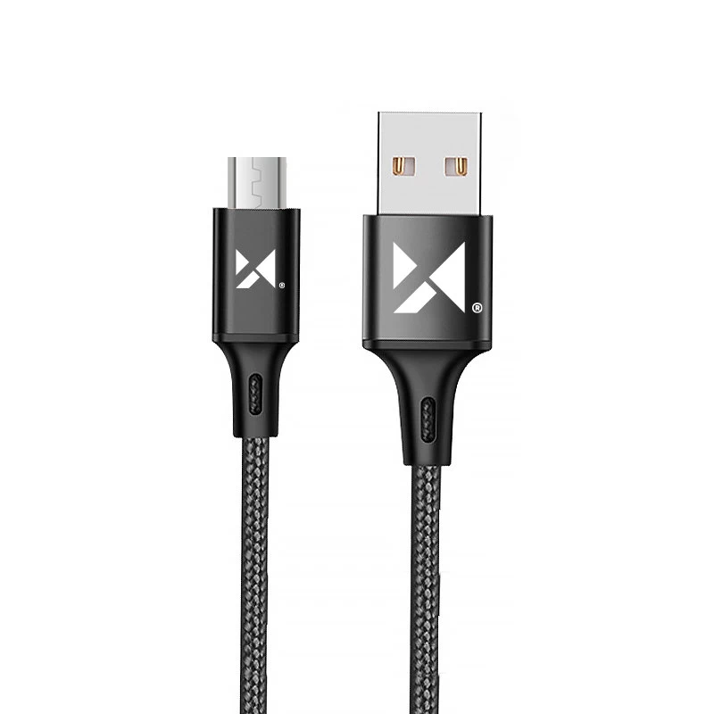 Stiprus Pintas Usb Microusb 2.4a 1 M Juodas Kabelis