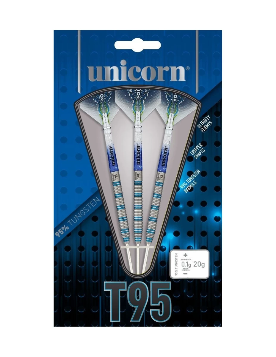 Strėlytės UNICORN T95 CORE XL BLUE TYPE 1 - 95% TUNGSTEN STEEL TIP DARTS