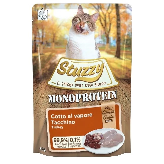STUZZY Monoprotein šlapias kačių maistas su kalakutiena, 85 g