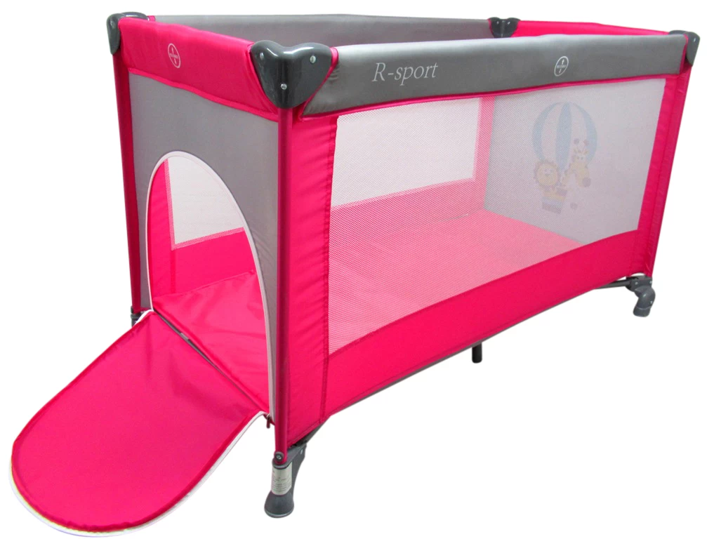 Sulankstoma Kelioninė Lovytė K1 Pink Grey R-sport Playpen