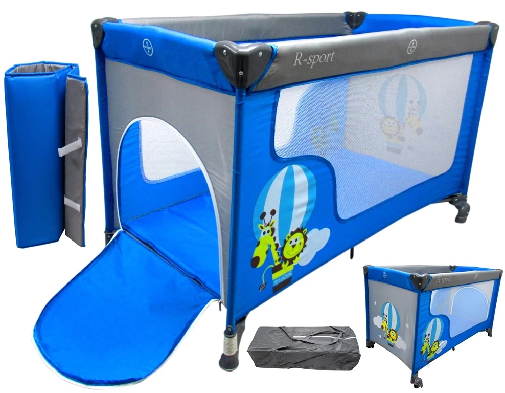 Sulankstoma Kelioninė Lovytė K2 Mėlynai Pilka R-sport Playpen