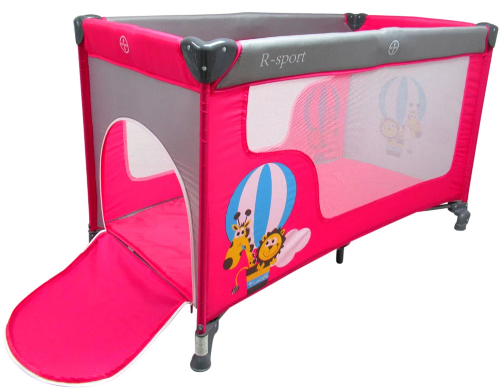 Sulankstoma Kelioninė Lovytė K2 Rausvai Pilka R-sport žaidimų Lovelė