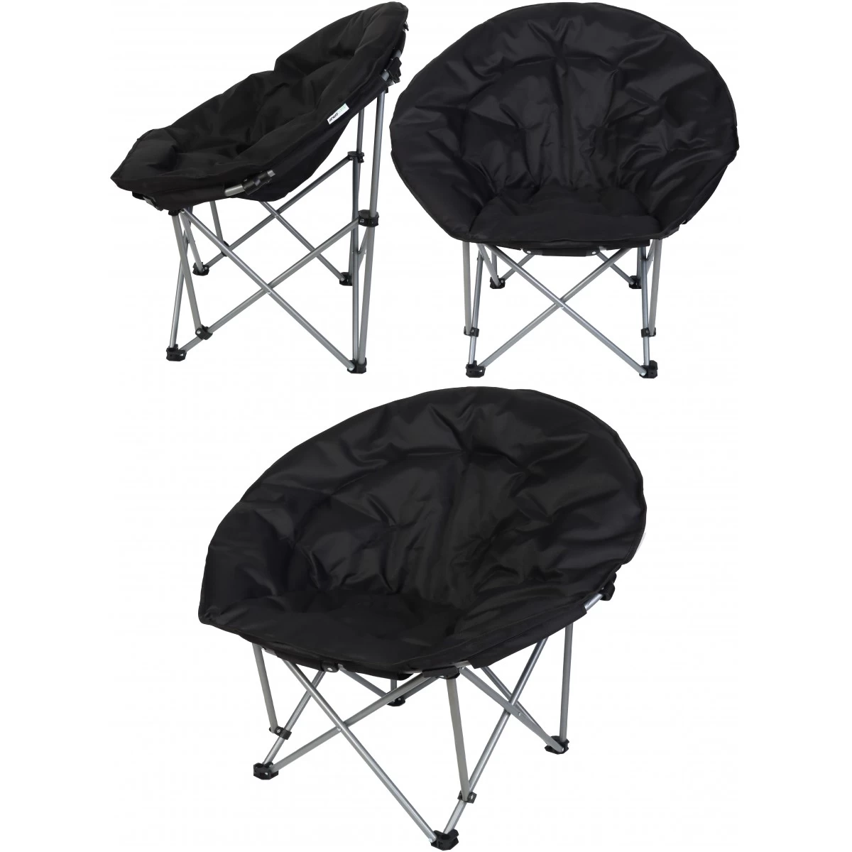 Sulankstoma turistinė kėdė 83x80x40cm Juoda