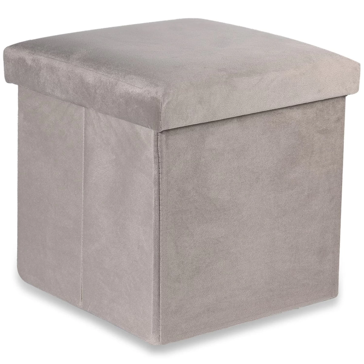 Sulankstomas Otomanas M - 30x30x30cm Aksominis Smėlio Spalvos