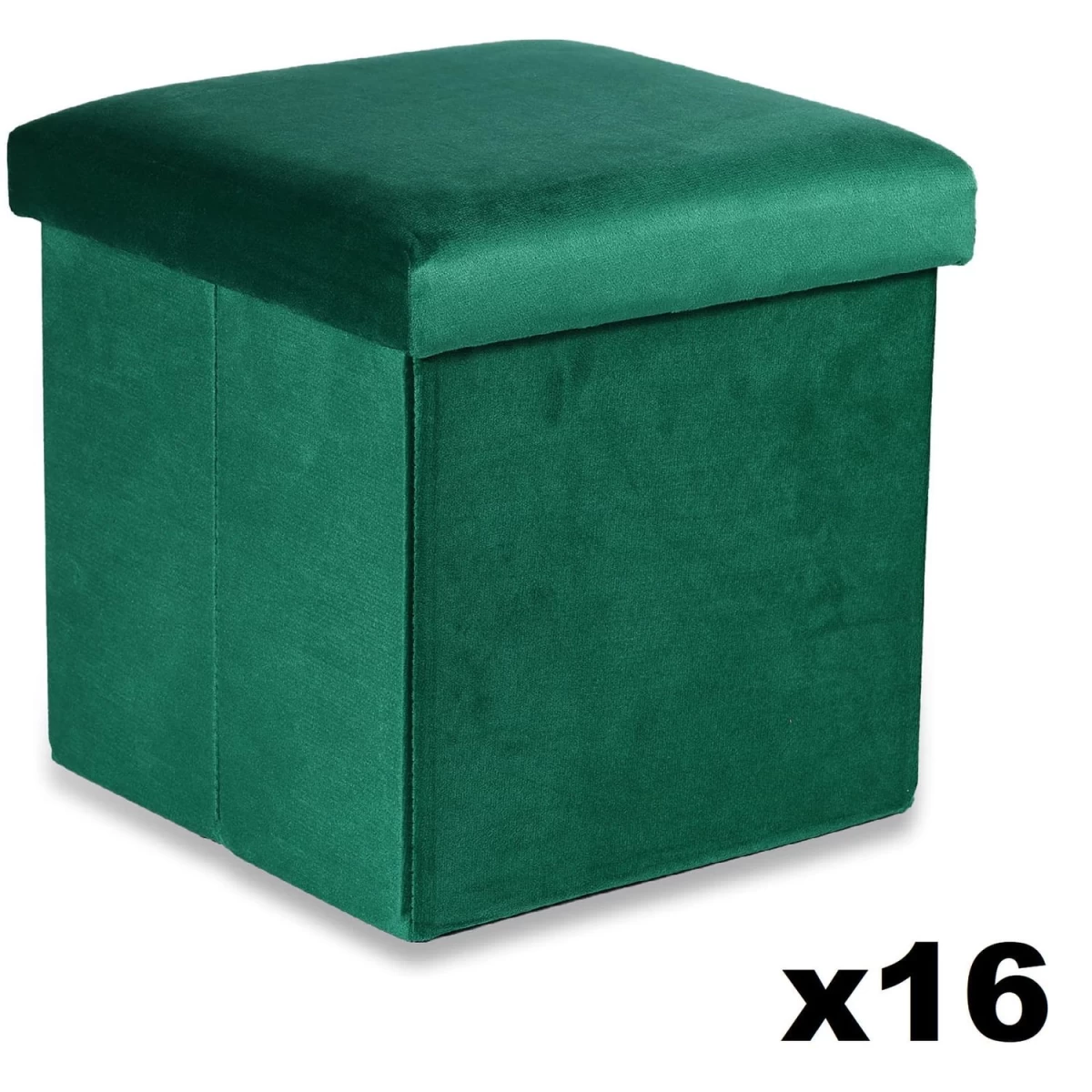 Sulankstomas Otomanas M - 30x30x30cm Velvet Green X 16