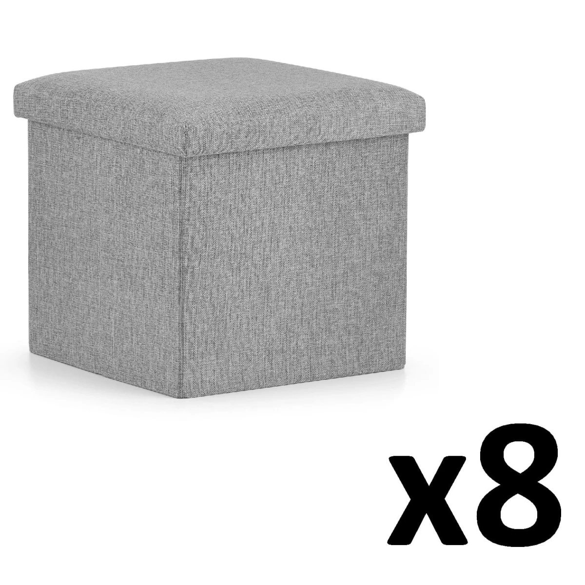 Sulankstomas Pufas L - 38x38x38cm Pilkas X 8