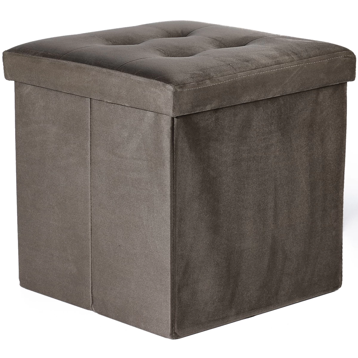 Sulankstomas Pufas L Su Sagomis - 38x38x38cm Aksominis Rudas