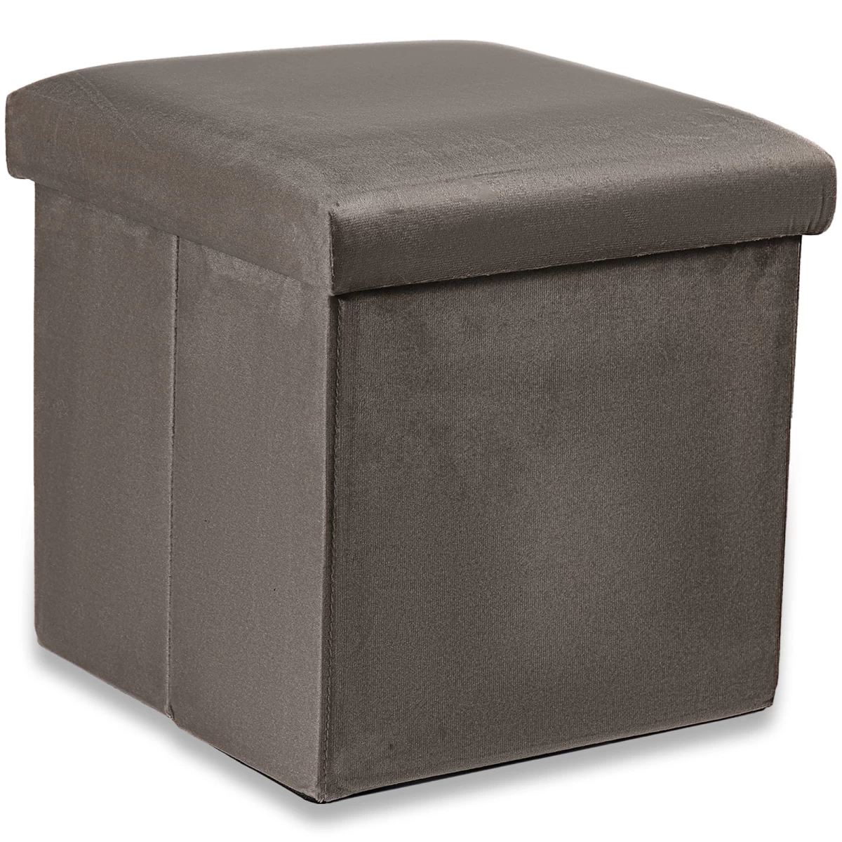 Sulankstomas Pufas M - 30x30x30cm Aksominis Rudas