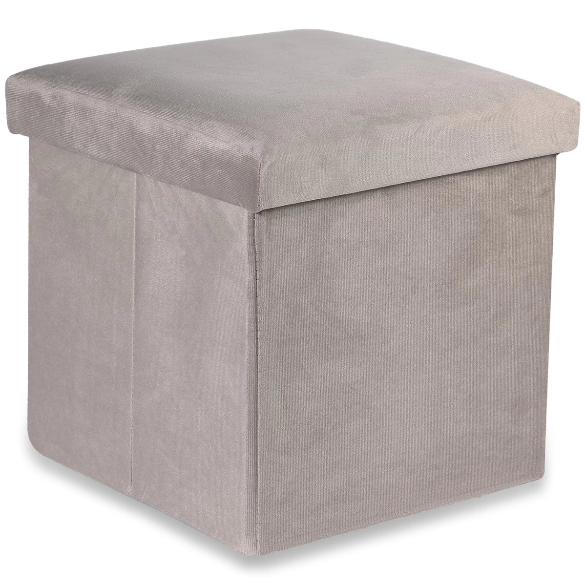 Sulankstomas Pufas M - 30x30x30cm Aksominis Smėlio Spalvos