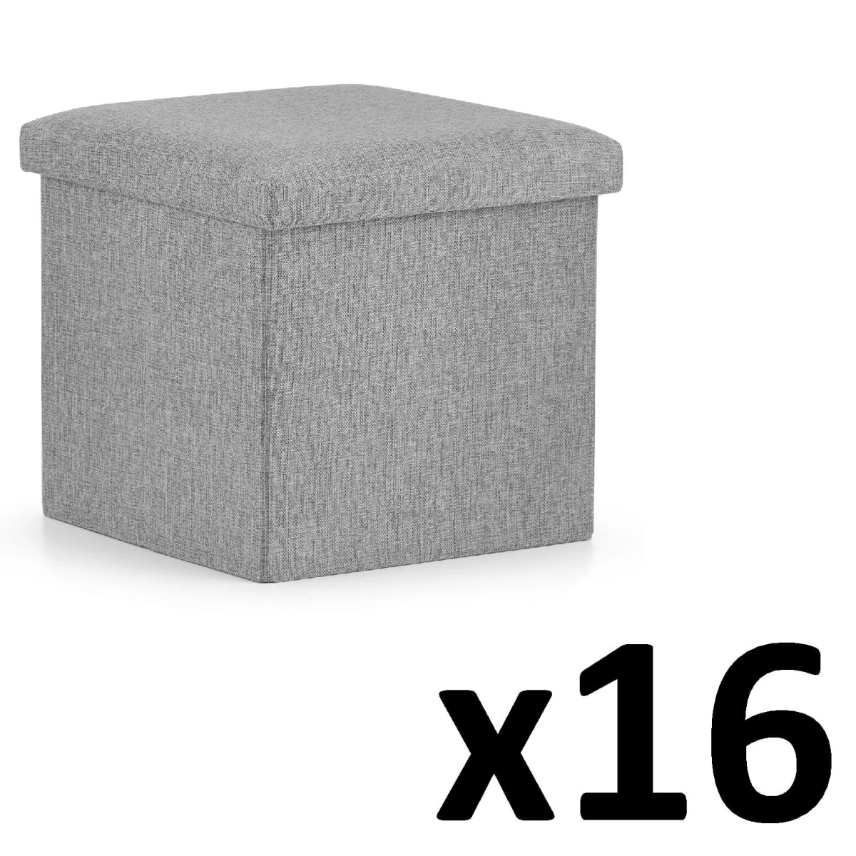 Sulankstomas Pufas M - 30x30x30cm Pilkas X 16
