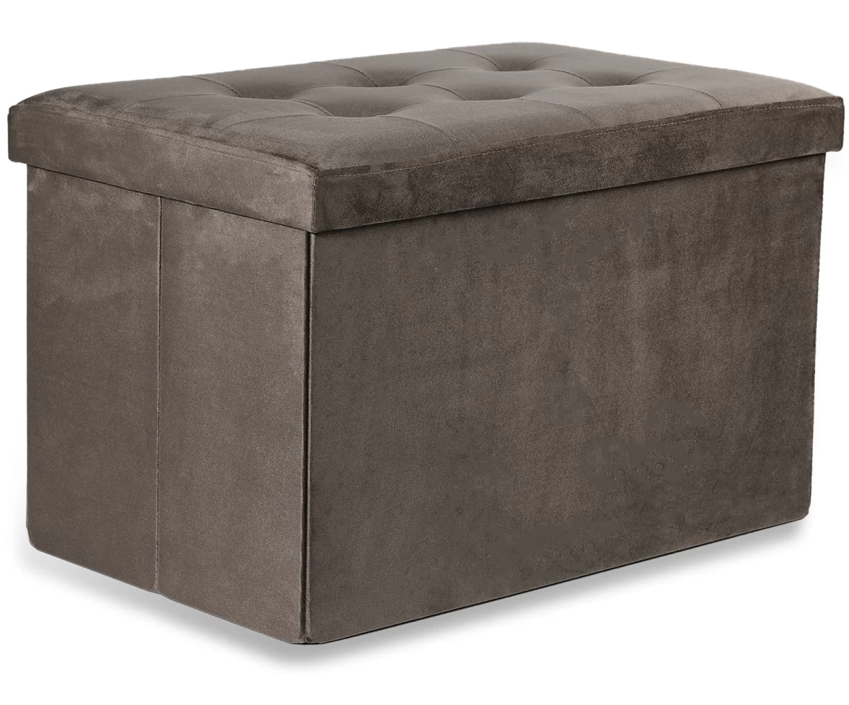Sulankstomas Pufas Xl Su Sagomis - 60x38x38cm Aksominis Rudas
