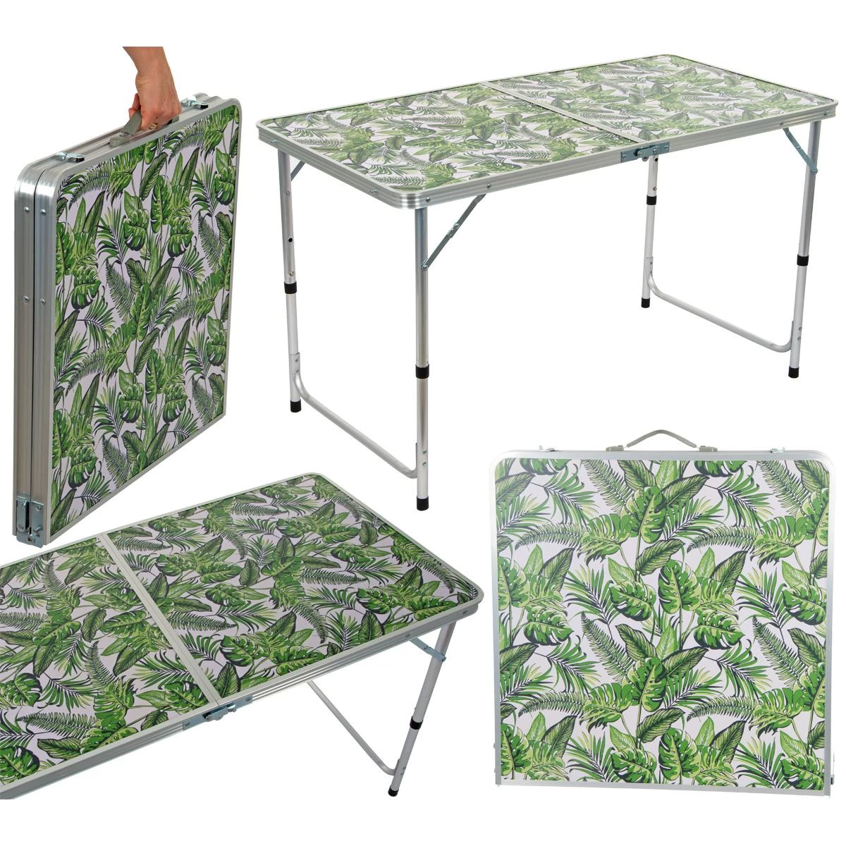 Sulankstomas Stovyklavimo Stalas 120x60x54,5/70 Cm Džiunglės